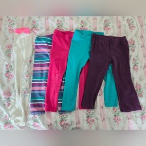 Set Of 5 Mixed Brand Girls Leggings And Tights